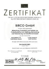 BIRCO Kwaliteitsmanagement Certificaat DIN EN ISO 9001