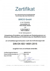 BIRCO Milieubeheer DIN EN ISO 14001