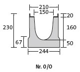 BIRCOlight Nominal width 150 AS Channels Channel elements with anchoring system I 0.5 % internal inbuilt fall