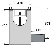 BIRCOlight® with ductile iron angles Nominal width 150 Outfall units In-line outfall unit with shut-off device | 1-piece