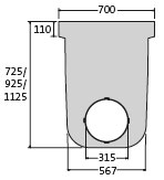 BIRCOmax-i Nominal width 520 Accessories End caps with outlet DN 315