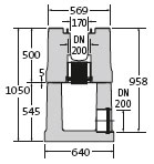 BIRCOmassiv Nominal width 170 Outfall Outfall unit I 2-piece I with 1-piece hot-dipped galvanized surface protection