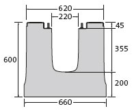 BIRCOmassiv Nominal width 220 afvoergoten Channel elements I without internal inbuilt fall I with 1-piece hot-dipped galvanised surface protection