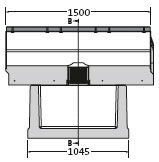 BIRCOmassiv Nominal width 220 Outfall Outfall unit I 2-piece I with 1-piece hot-dipped galvanized surface protection