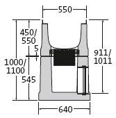 BIRCOsir Large dimensions Nominal width 420 Outfall Outfall unit I 2-part