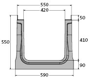 BIRCOcanal Nominal width 420 Channels Supply channels with angles I with cast-in mounting rails